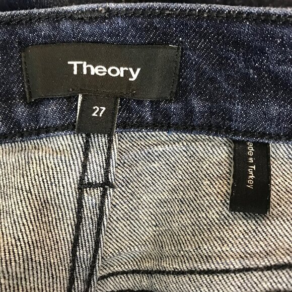 Theory Dark Wash Denim High Rise Straight Leg Jeans Size 27 - Picture 8 of 8